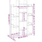 Bibliothèque chêne artisanal 86x25,5x140 cm bois d'ingénierie – Image 7