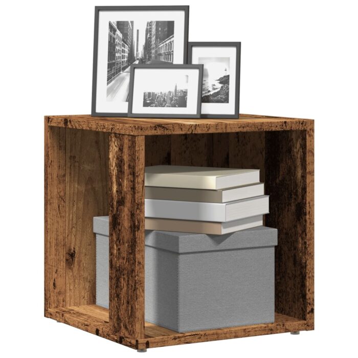 Table d'appoint vieux bois 33x33x34 cm bois d'ingénierie – Image 1