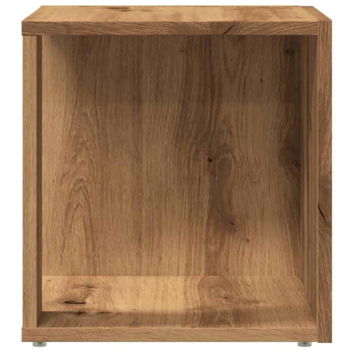Table d'appoint chêne artisanal 33x33x34 cm bois d'ingénierie – Image 2