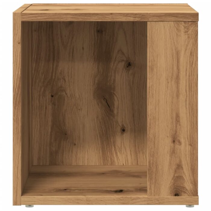 Table d'appoint chêne artisanal 33x33x34 cm bois d'ingénierie – Image 3