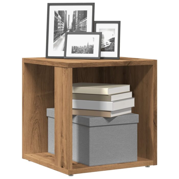 VXL8721158440662_m_en_hd_1.jpg Table d'appoint chêne artisanal 33x33x34 cm bois d'ingénierie – Image 1