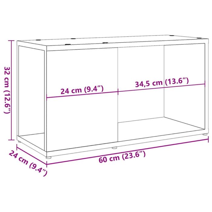 Meuble TV vieux bois 60x24x32cm bois d'ingénierie – Image 8