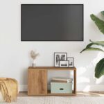 Meuble TV chêne artisanal 60x24x32 cm bois d'ingénierie – Image 2