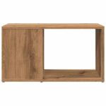Meuble TV chêne artisanal 60x24x32 cm bois d'ingénierie – Image 3