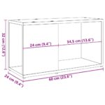 Meuble TV chêne artisanal 60x24x32 cm bois d'ingénierie – Image 8