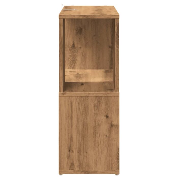 Bibliothèque chêne artisanal 60x24x63 cm bois d'ingénierie – Image 3