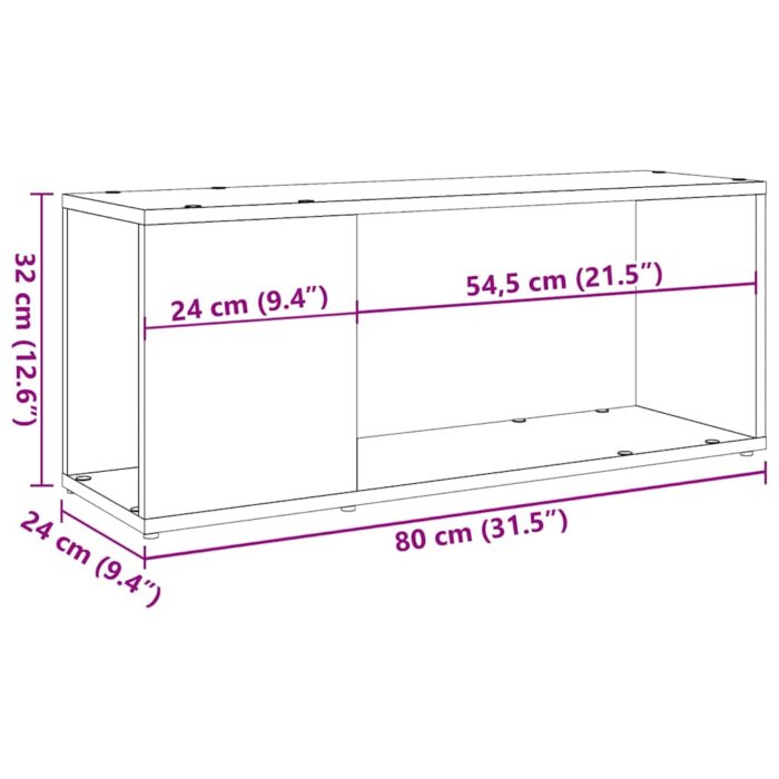 Meuble TV vieux bois 80x24x32cm bois d'ingénierie – Image 8