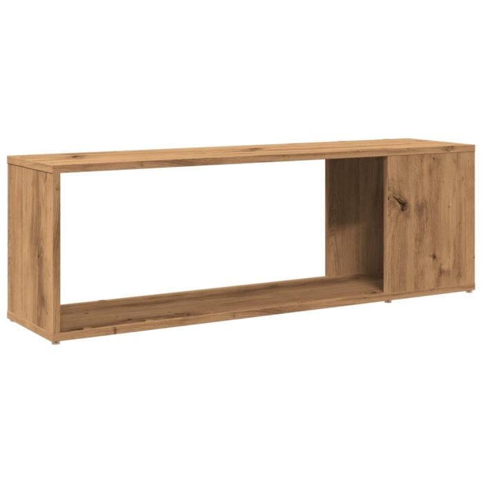 Meuble TV chêne artisanal 100x24x32 cm bois d'ingénierie – Image 4