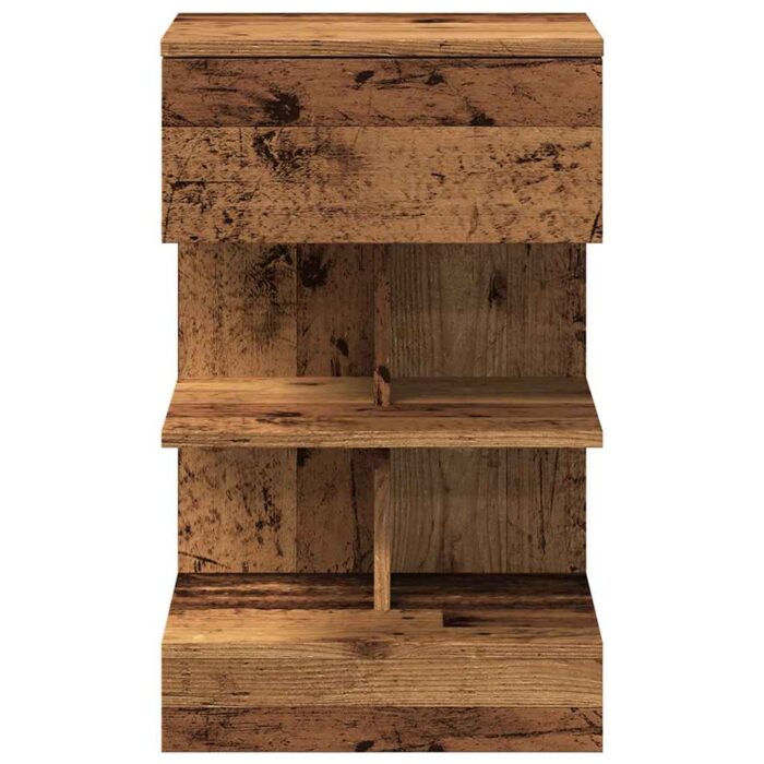 Table de chevet vieux bois 40x35x65 cm bois d'ingénierie – Image 2