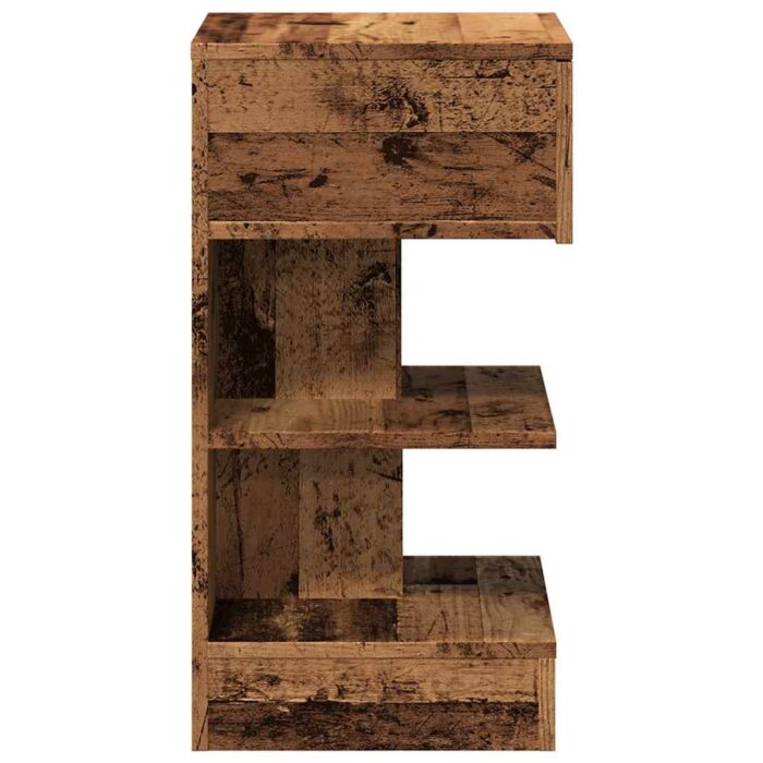 Tables de chevet 2 pcs vieux bois 40x35x65 cm bois d’ingénierie – Image 3