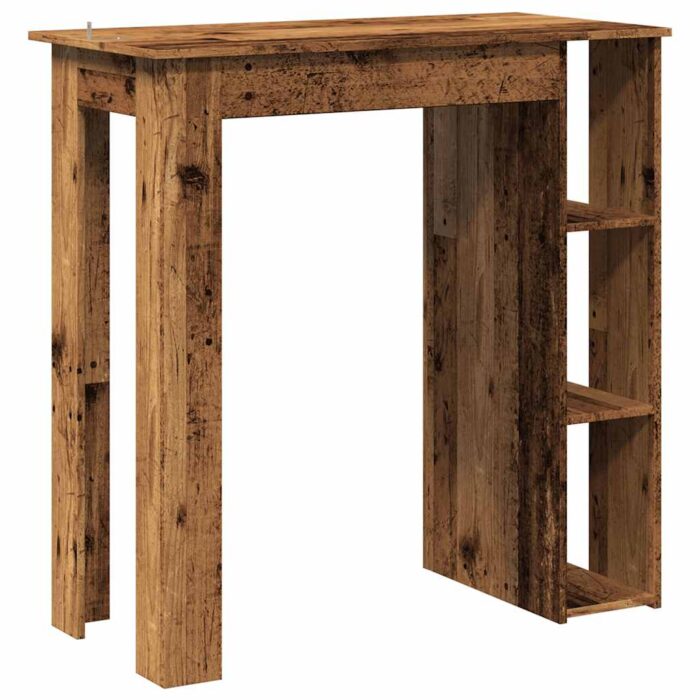 Table de bar avec étagère vieux bois bois d'ingénierie – Image 4