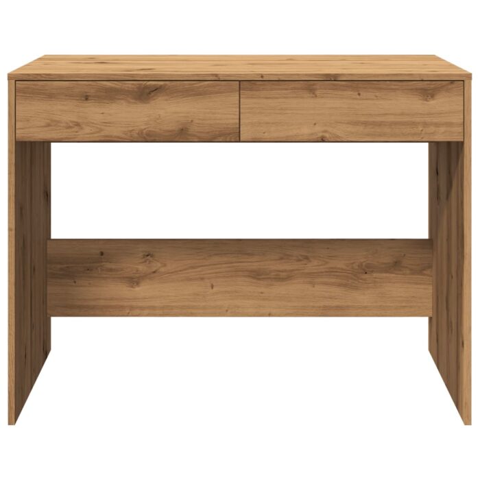Bureau chêne artisanal 101x50x76,5 cm bois d'ingénierie – Image 3