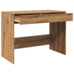 Bureau chêne artisanal 101x50x76,5 cm bois d'ingénierie – Image 6