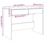 Bureau chêne artisanal 101x50x76,5 cm bois d'ingénierie – Image 9