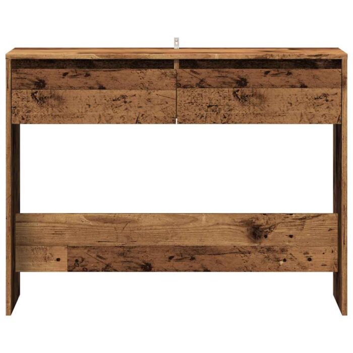 Table console vieux bois 100x35x76,5 cm bois d'ingénierie – Image 2