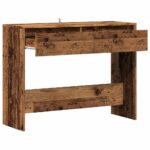 Table console vieux bois 100x35x76,5 cm bois d'ingénierie – Image 5