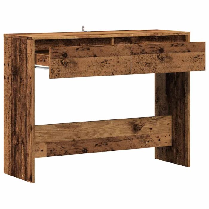 Table console vieux bois 100x35x76,5 cm bois d'ingénierie – Image 5