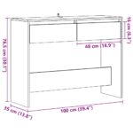 Table console vieux bois 100x35x76,5 cm bois d'ingénierie – Image 8