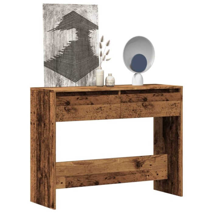 Table console vieux bois 100x35x76,5 cm bois d'ingénierie – Image 1