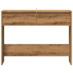 Table console chêne artisanal 100x35x76,5 cm bois d'ingénierie – Image 2