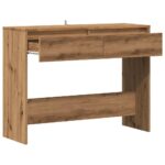 Table console chêne artisanal 100x35x76,5 cm bois d'ingénierie – Image 5