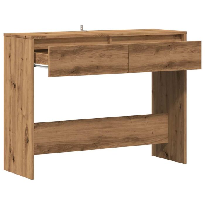 Table console chêne artisanal 100x35x76,5 cm bois d'ingénierie – Image 5