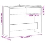Table console chêne artisanal 100x35x76,5 cm bois d'ingénierie – Image 8