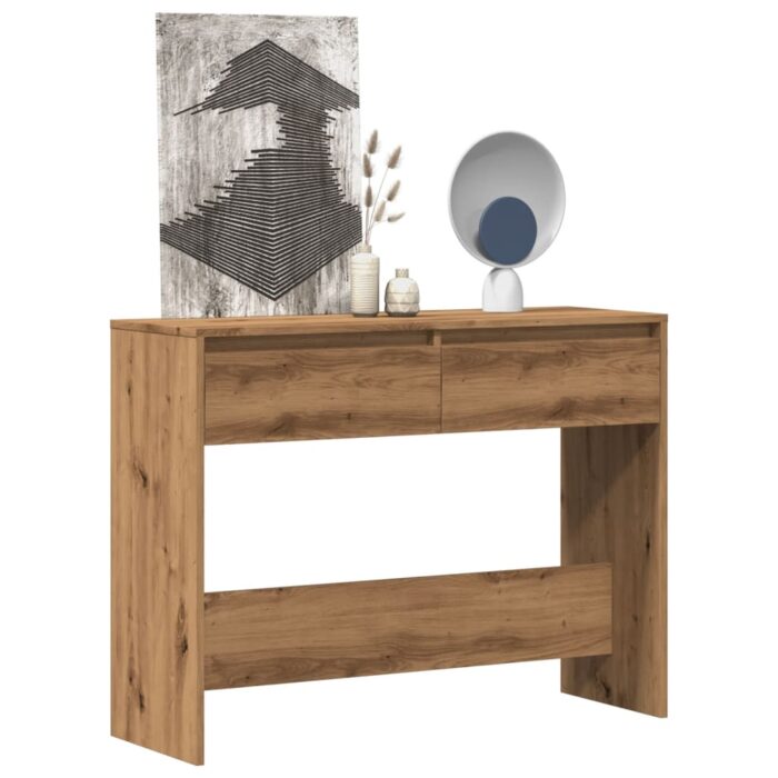 Table console chêne artisanal 100x35x76,5 cm bois d'ingénierie – Image 1