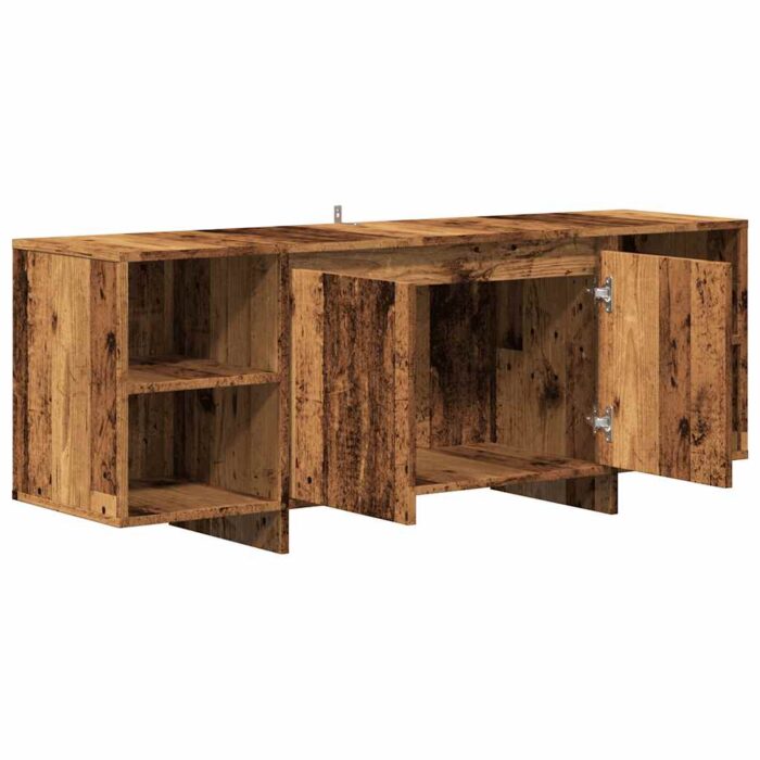 Meuble TV vieux bois 130x35x50 cm bois d'ingénierie – Image 3