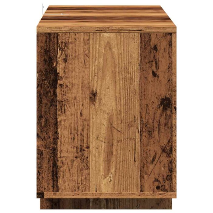 Meuble TV vieux bois 130x35x50 cm bois d'ingénierie – Image 4