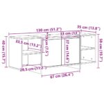 Meuble TV vieux bois 130x35x50 cm bois d'ingénierie – Image 8