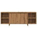 Meuble TV chêne artisanal 130x35x50 cm bois d'ingénierie – Image 2