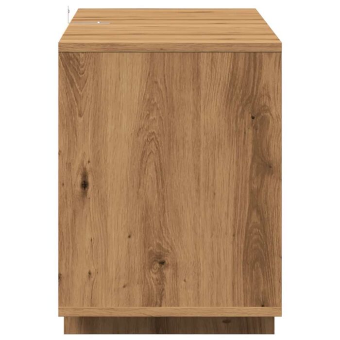 Meuble TV chêne artisanal 130x35x50 cm bois d'ingénierie – Image 4