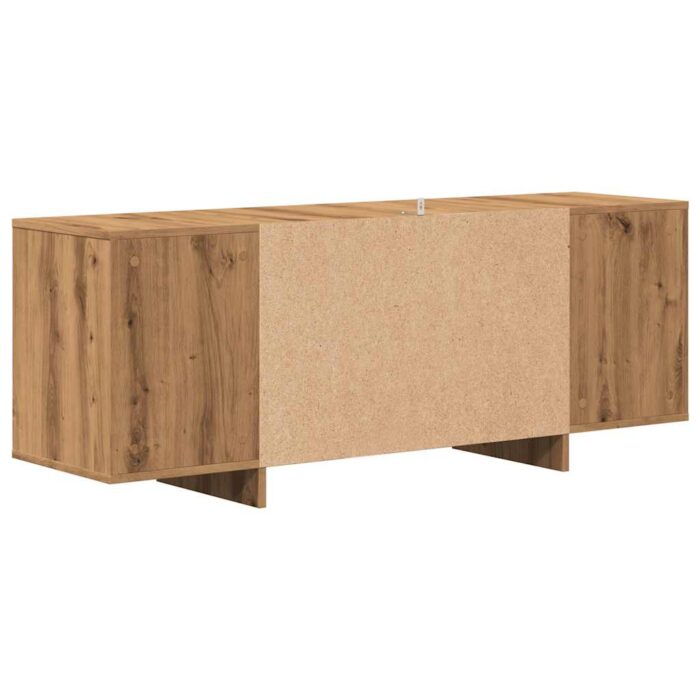 Meuble TV chêne artisanal 130x35x50 cm bois d'ingénierie – Image 5