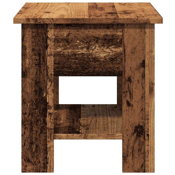Table basse vieux bois 40x40x42 cm bois d'ingénierie – Image 3