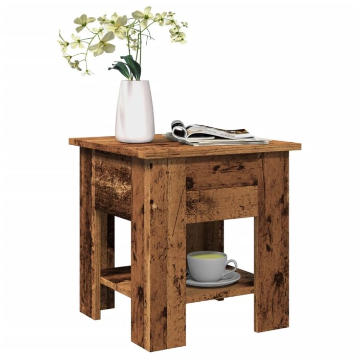 Table basse vieux bois 40x40x42 cm bois d'ingénierie – Image 1