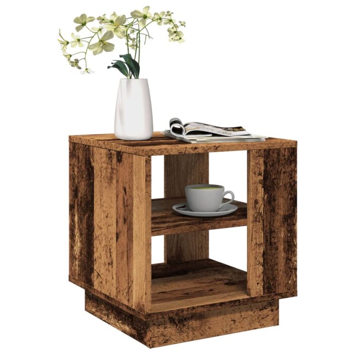 Table basse vieux bois 40x40x43 cm bois d'ingénierie – Image 1
