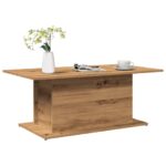 Table basse chêne artisanal 102x55,5x40 cm bois d'ingénierie