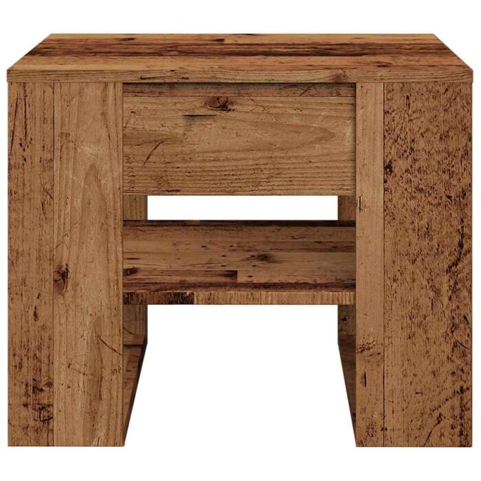 Table basse vieux bois 55,5x55x45 cm bois d'ingénierie – Image 2