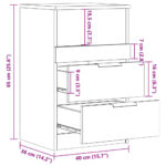 Tables de chevet 2 pcs vieux bois 40x36x65 cm bois d'ingénierie – Image 9