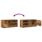 Meuble TV vieux bois 80x35x36,5 cm bois d'ingénierie – Image 8