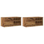 Meubles TV 2 pcs vieux bois 80x35x36,5 cm bois d'ingénierie – Image 2
