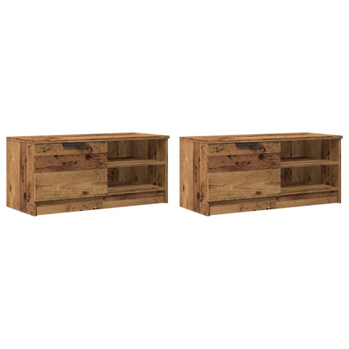 Meubles TV 2 pcs vieux bois 80x35x36,5 cm bois d'ingénierie – Image 2