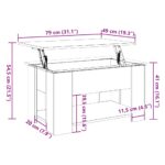 Table basse vieux bois 79x49x41 cm bois d'ingénierie – Image 10