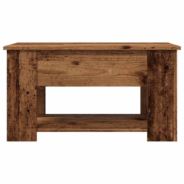 Table basse vieux bois 79x49x41 cm bois d'ingénierie – Image 3