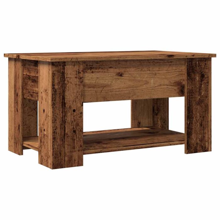 Table basse vieux bois 79x49x41 cm bois d'ingénierie – Image 5