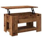 Table basse vieux bois 79x49x41 cm bois d'ingénierie – Image 6