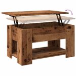 Table basse vieux bois 79x49x41 cm bois d'ingénierie – Image 7