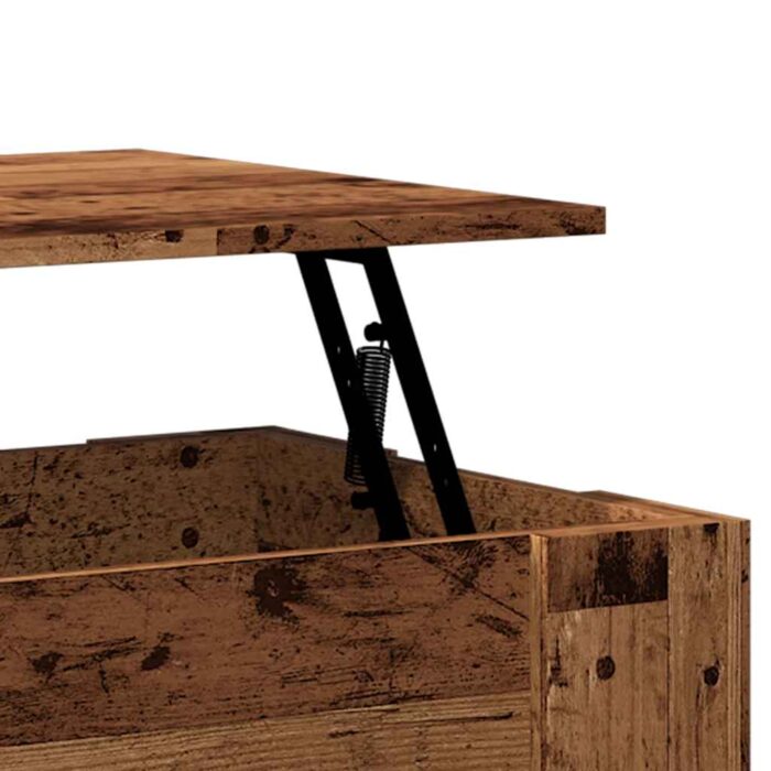 Table basse vieux bois 79x49x41 cm bois d'ingénierie – Image 8