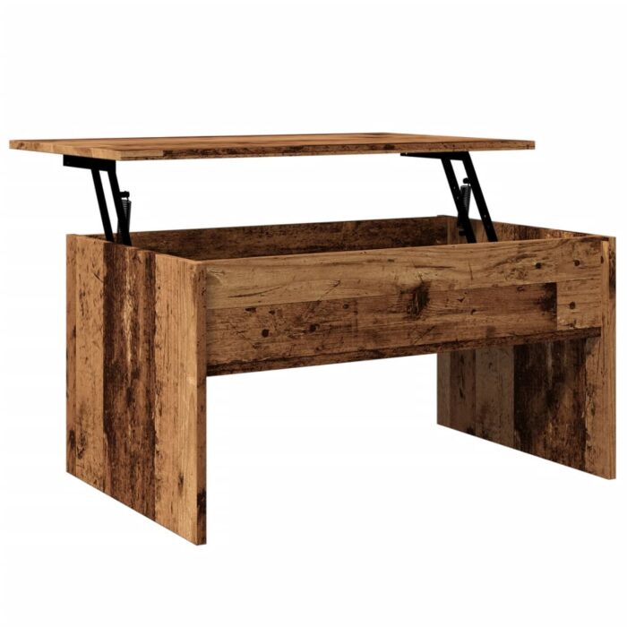 Table basse vieux bois 80x50,5x41,5 cm bois d'ingénierie – Image 6